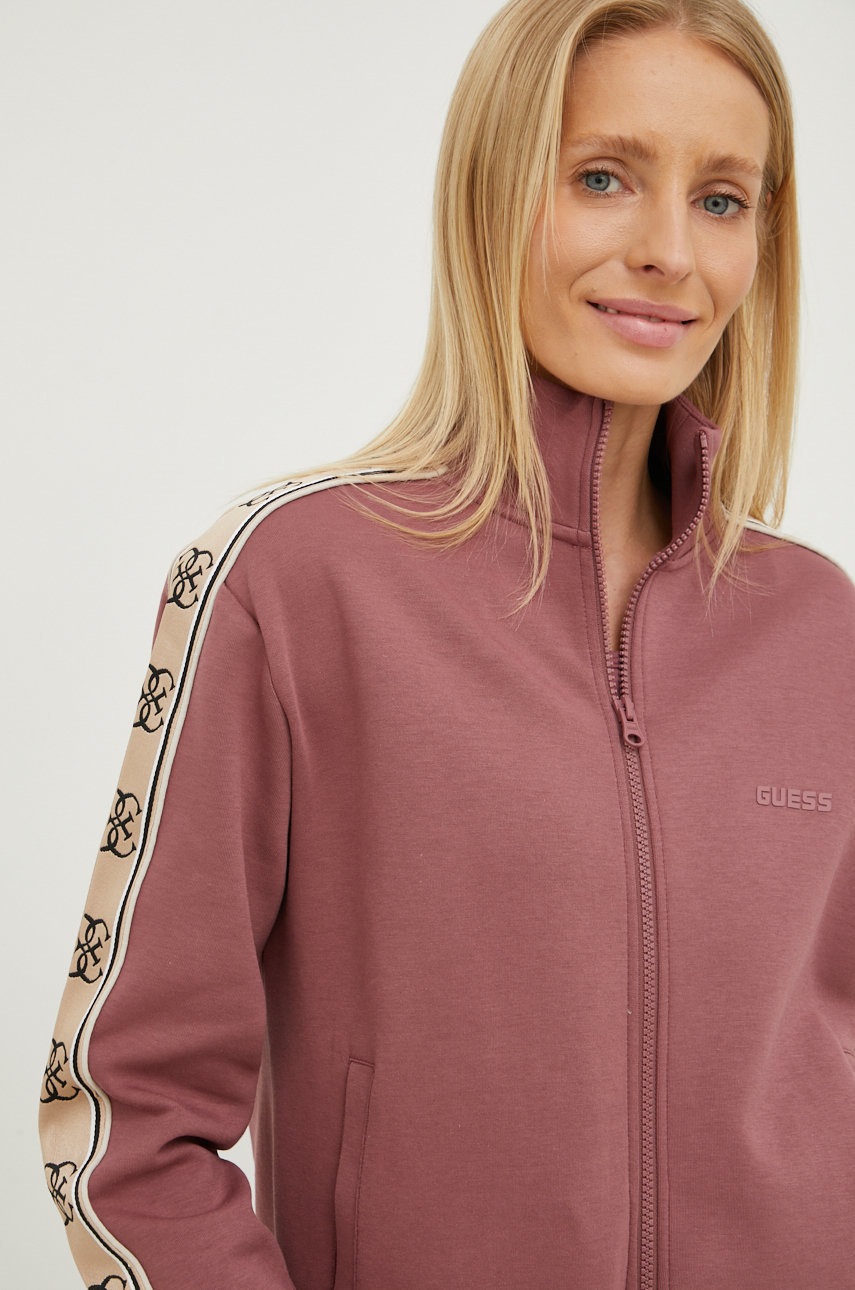 

Суичър Guess в розово с апликация, Виолетов