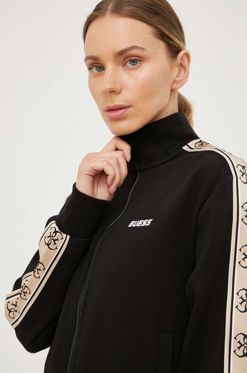 

Суичър Guess в черно с апликация, Черен