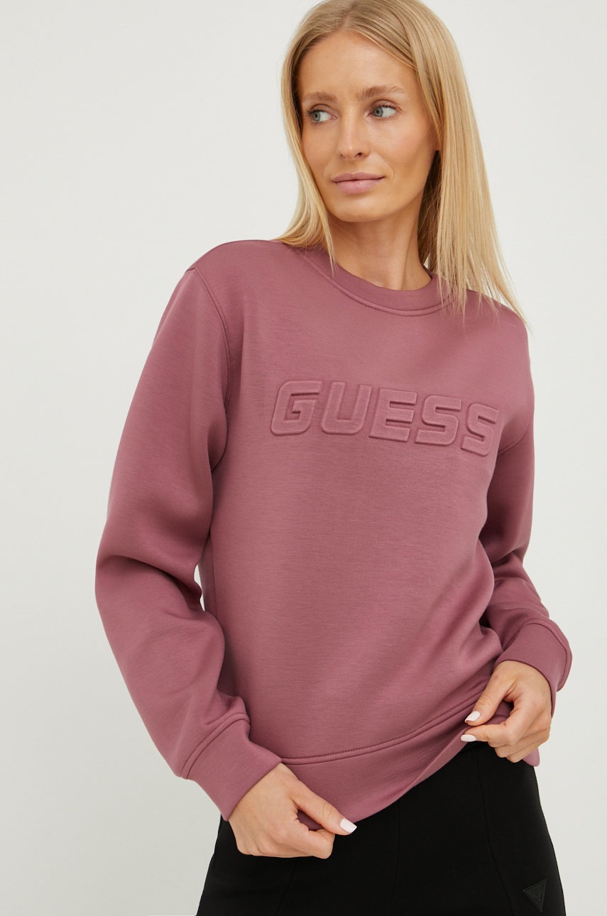 

Кофта Guess женская цвет розовый с аппликацией