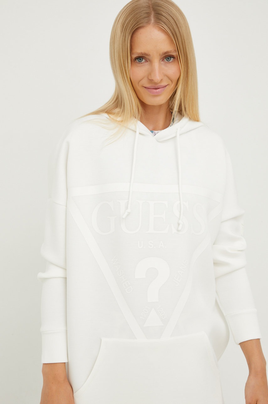 

Суичър Guess в бежово с принт, Бежов