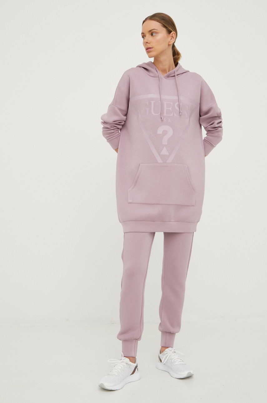 

Кофта Guess женская цвет фиолетовый с принтом