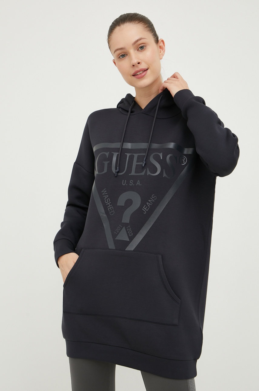 

Суичър Guess в сиво с принт, Черен