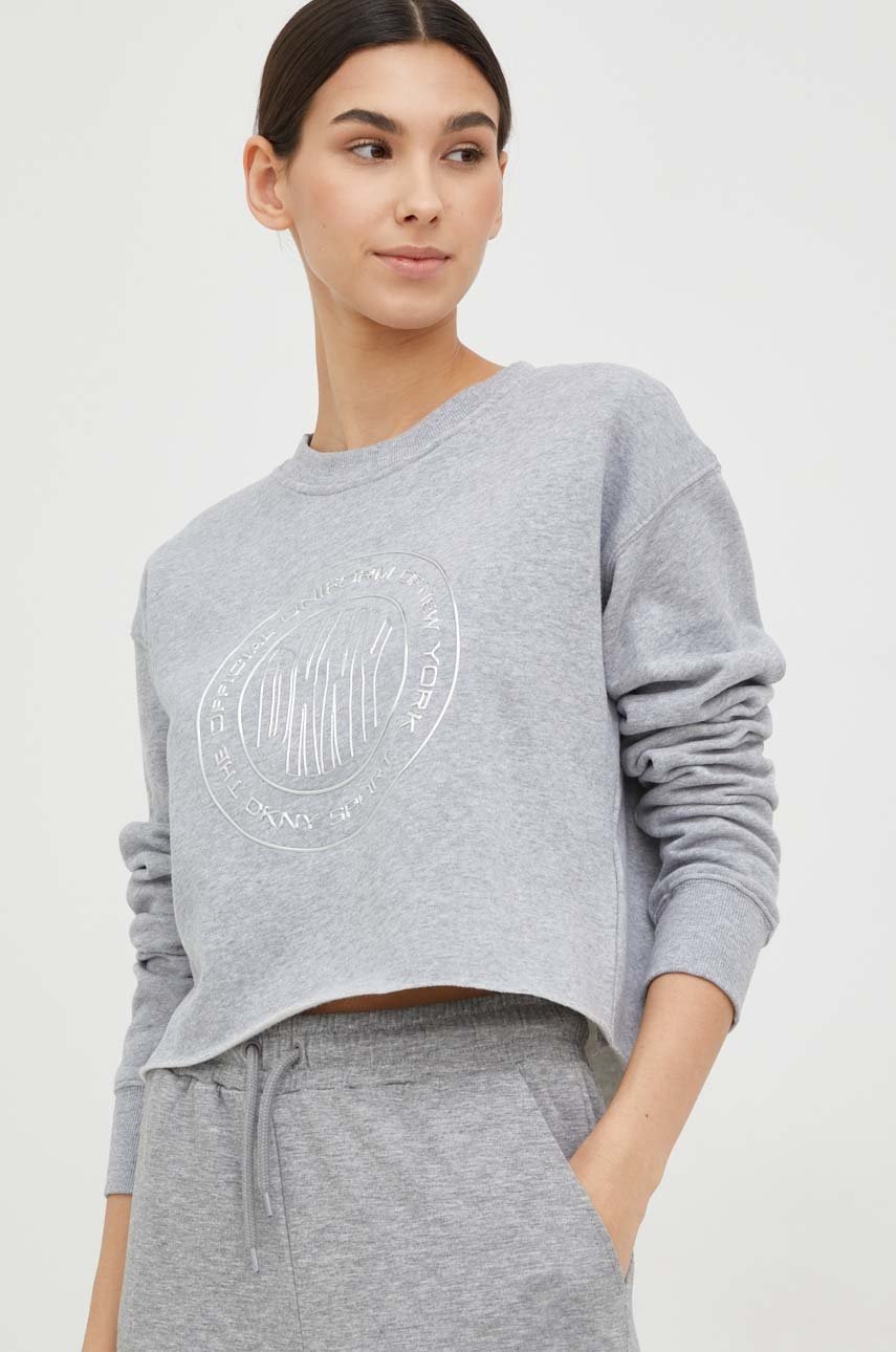 

Кофта Dkny жіноча колір сірий з аплікацією