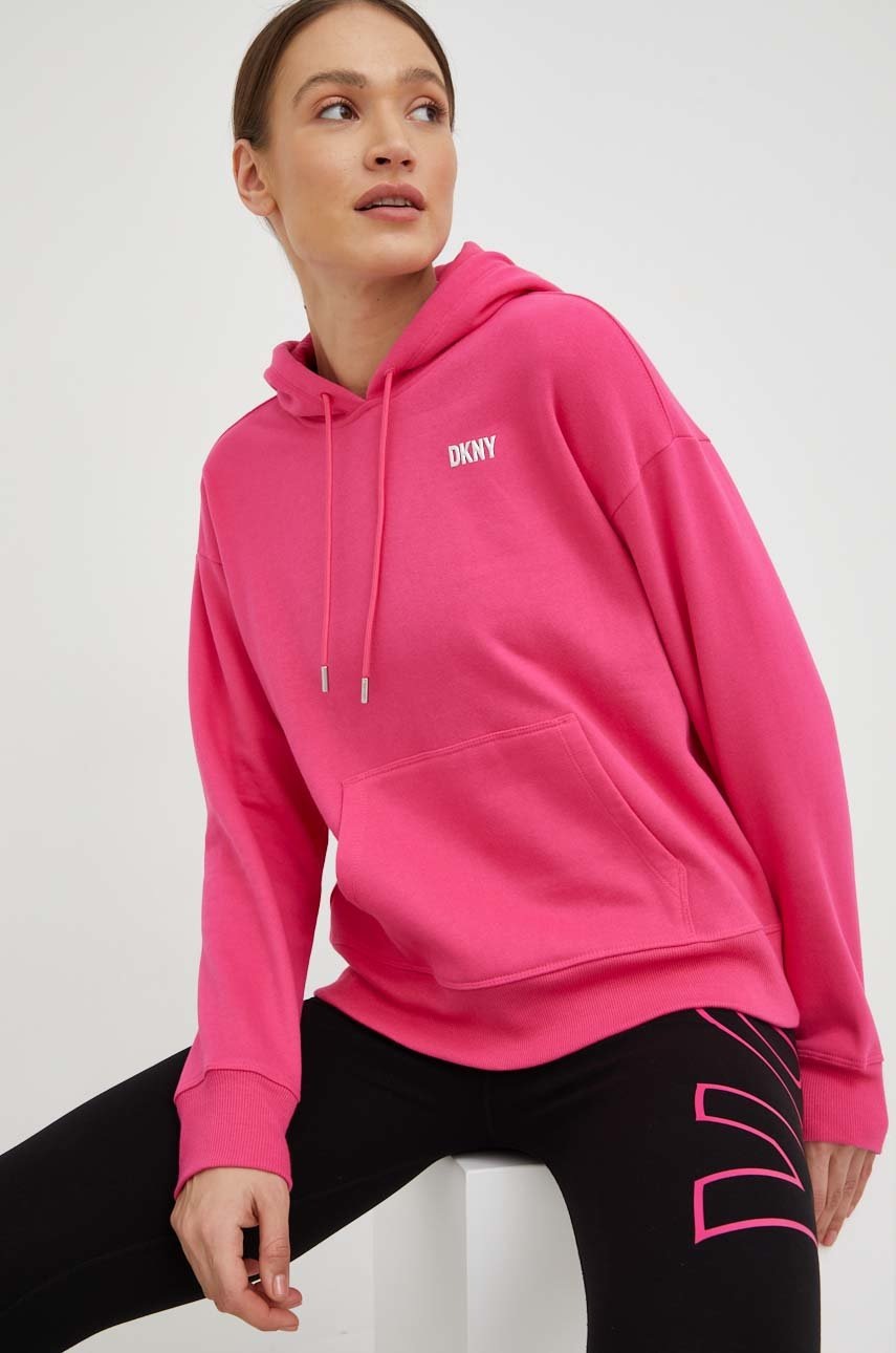 

Суичър Dkny в розово с апликация, Розов
