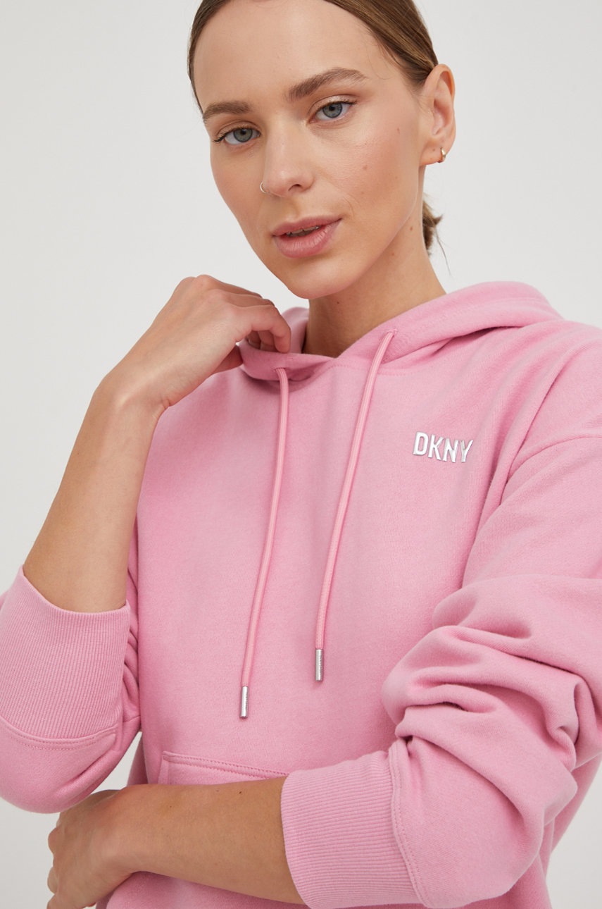 

Суичър Dkny в розово с апликация, Розов