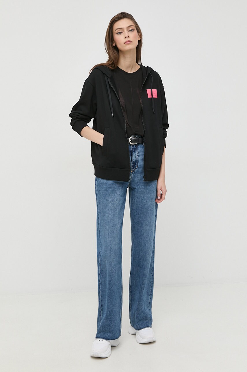 

Кофта Armani Exchange женская цвет чёрный с аппликацией