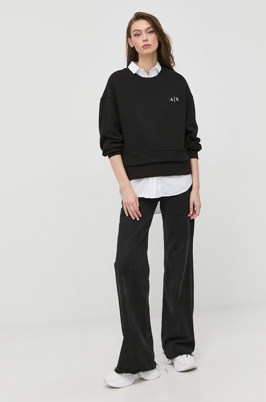 

Кофта Armani Exchange жіноча колір чорний однотонна