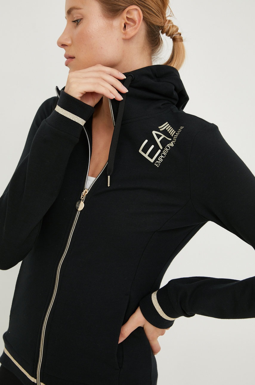 

Суичър EA7 Emporio Armani в черно с принт, Черен