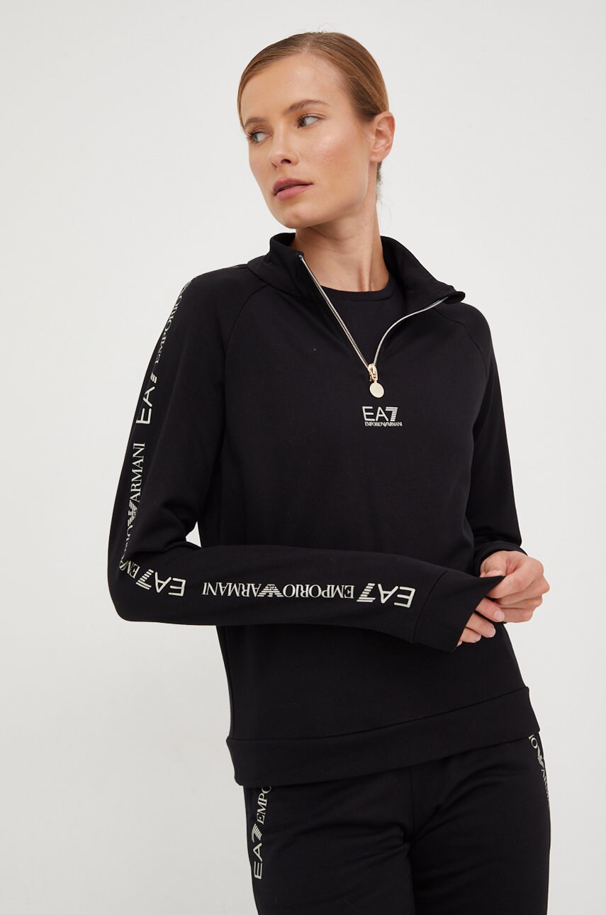 

Суичър EA7 Emporio Armani в черно с принт, Черен