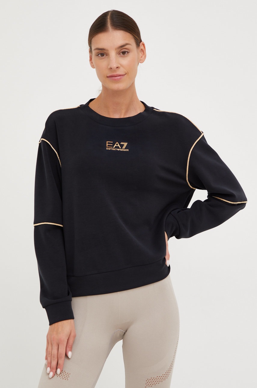 

Суичър EA7 Emporio Armani в черно с апликация, Черен