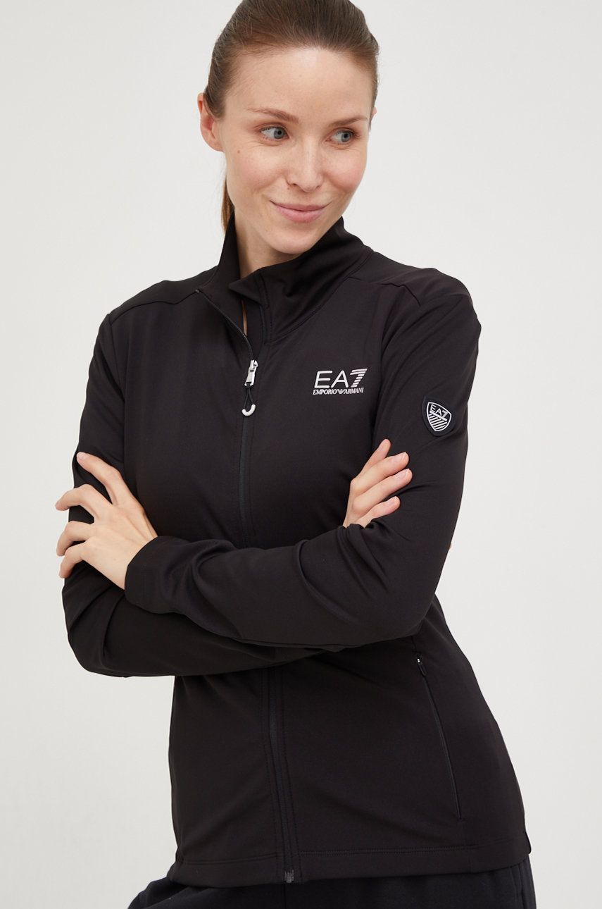 EA7 Emporio Armani bluza damska kolor czarny gładka