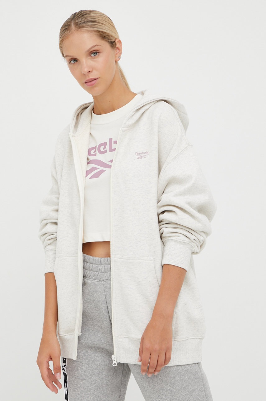 

Суичър Reebok Classic в бежово с изчистен дизайн, Бежов
