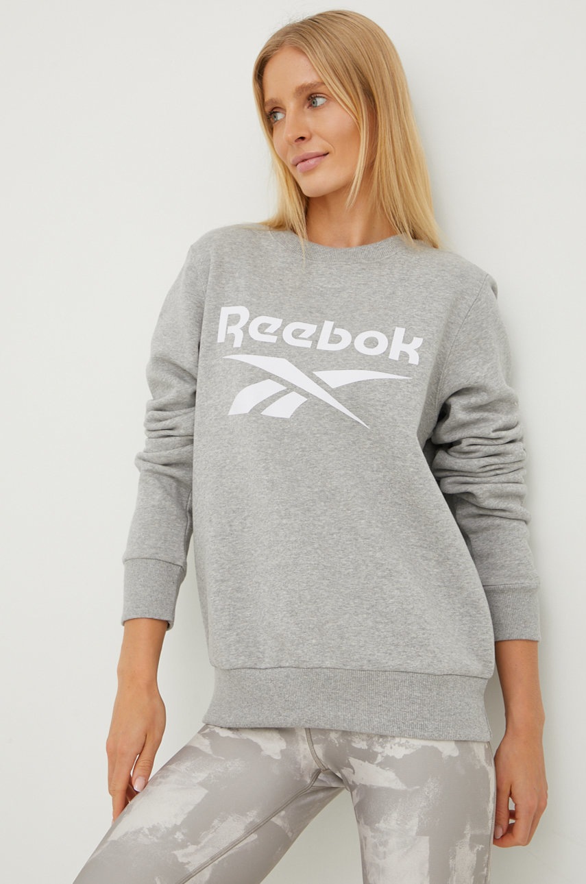 

Суичър Reebok в сиво меланж на, Сив