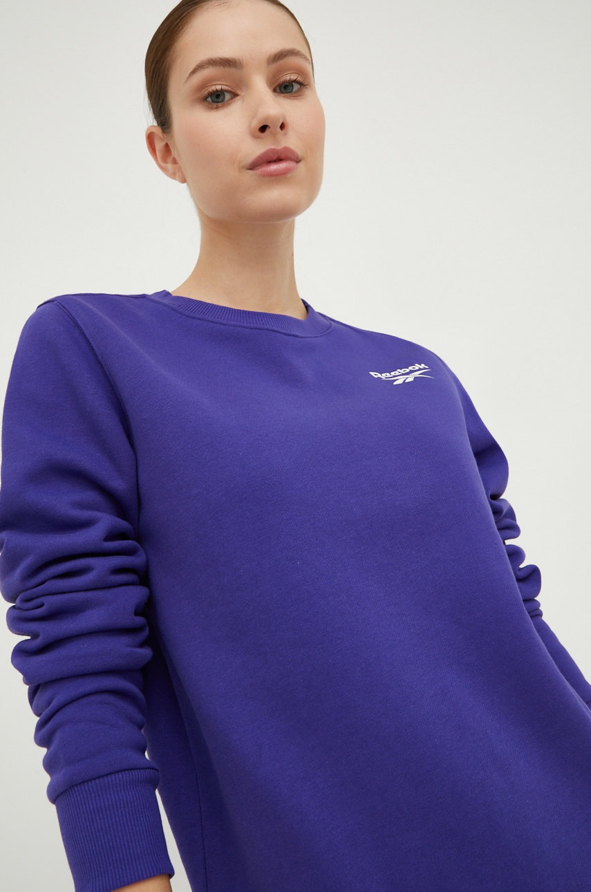 

Суичър Reebok в лилаво с изчистен дизайн, Виолетов
