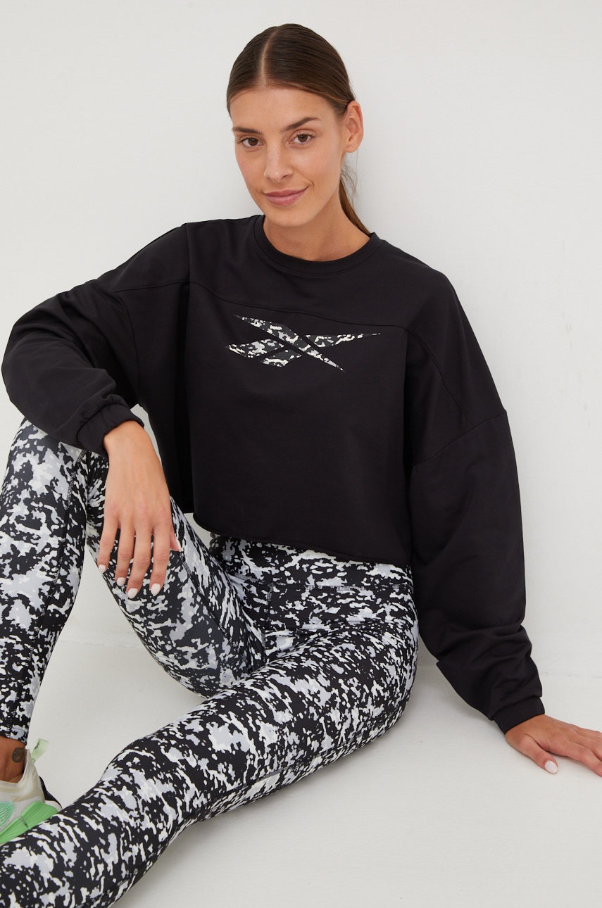 

Кофта Reebok Modern Safari жіноча колір чорний з принтом
