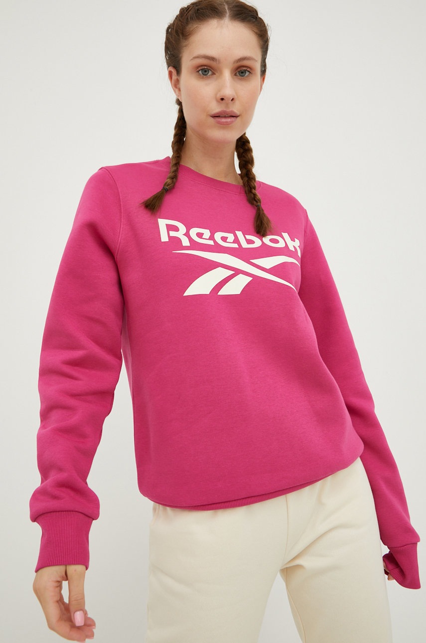 

Суичър Reebok в розово с принт, Розов