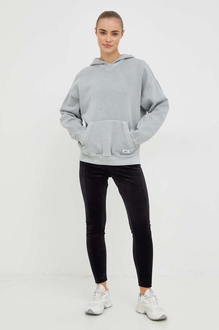 

Кофта Reebok Classic жіноча колір сірий з капюшоном однотонна
