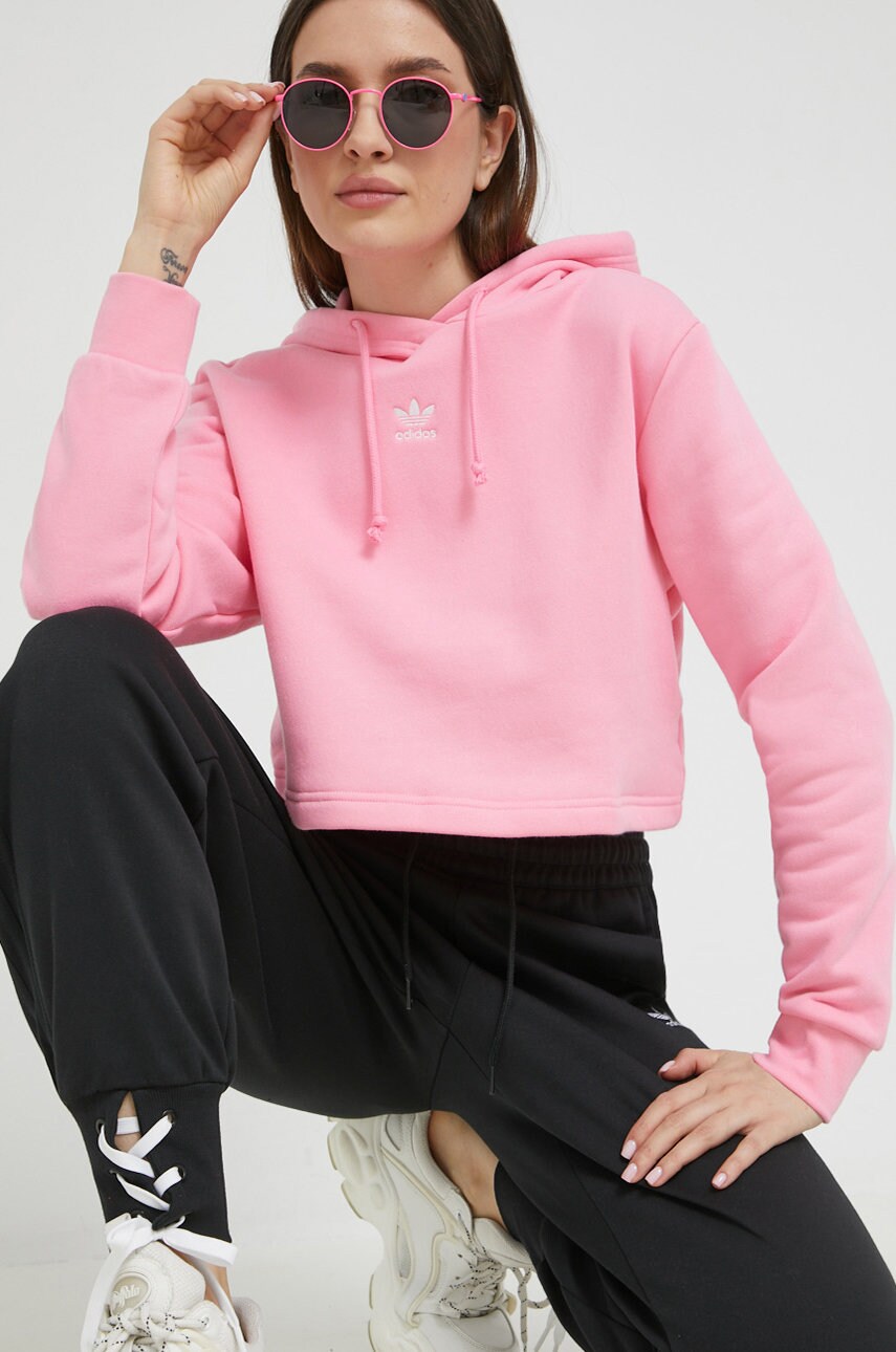adidas Originals bluza femei, culoarea roz, neted