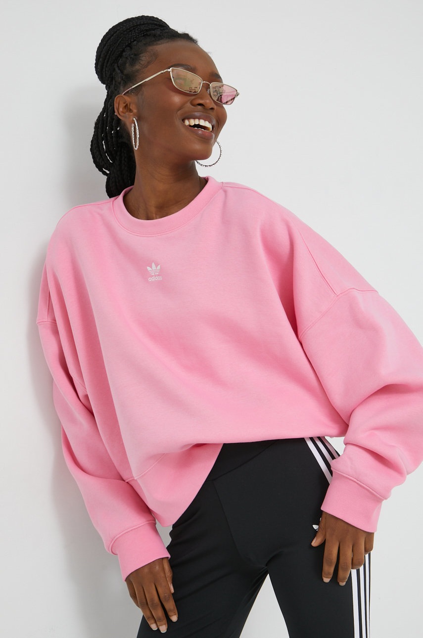 

Суичър adidas Originals в розово с изчистен дизайн, Розов
