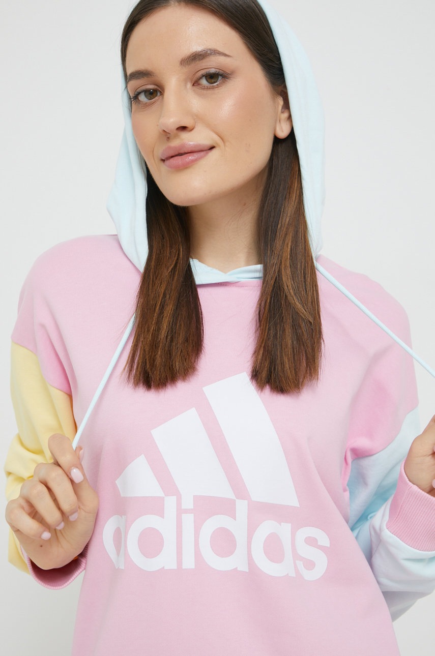 

Бавовняна кофта adidas жіноча з принтом