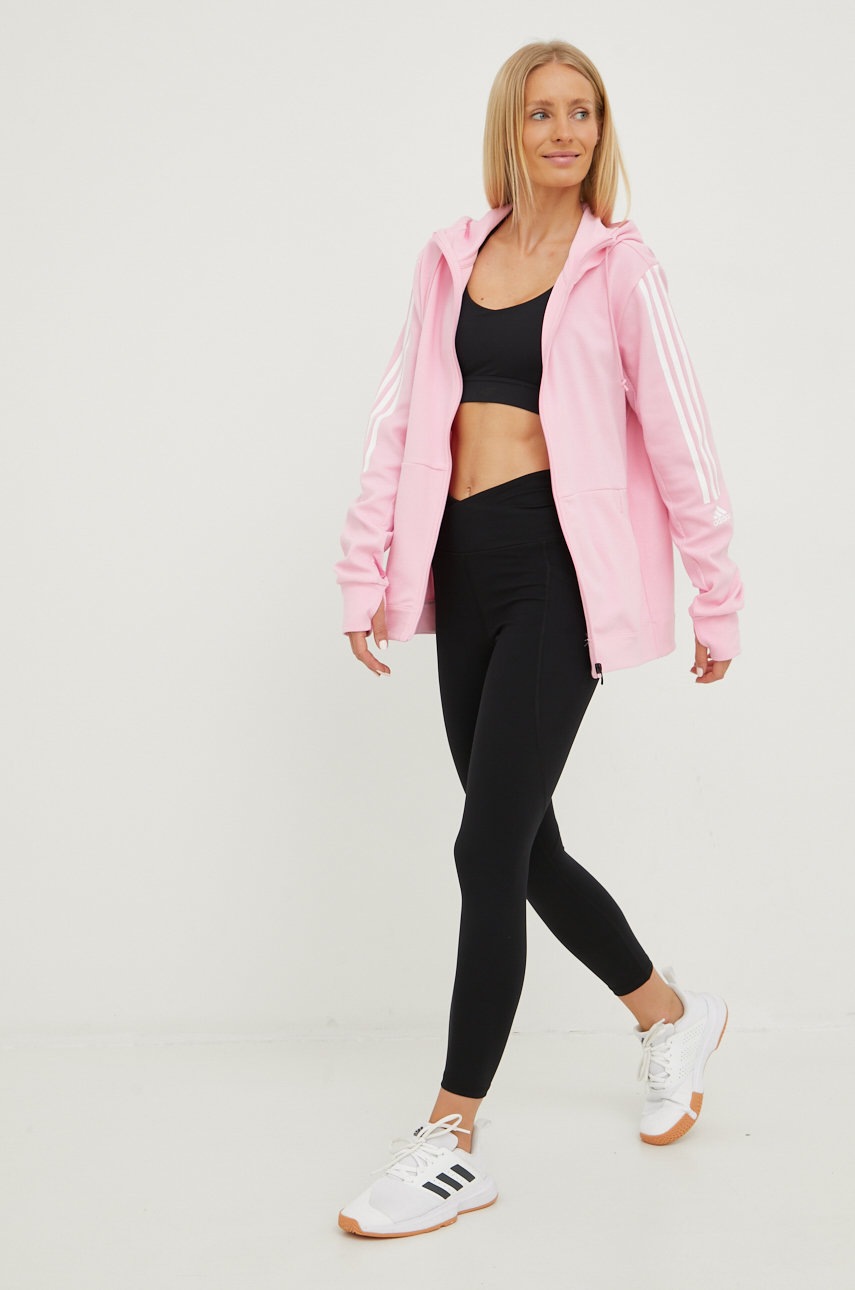 

Кофта adidas женская цвет розовый с принтом