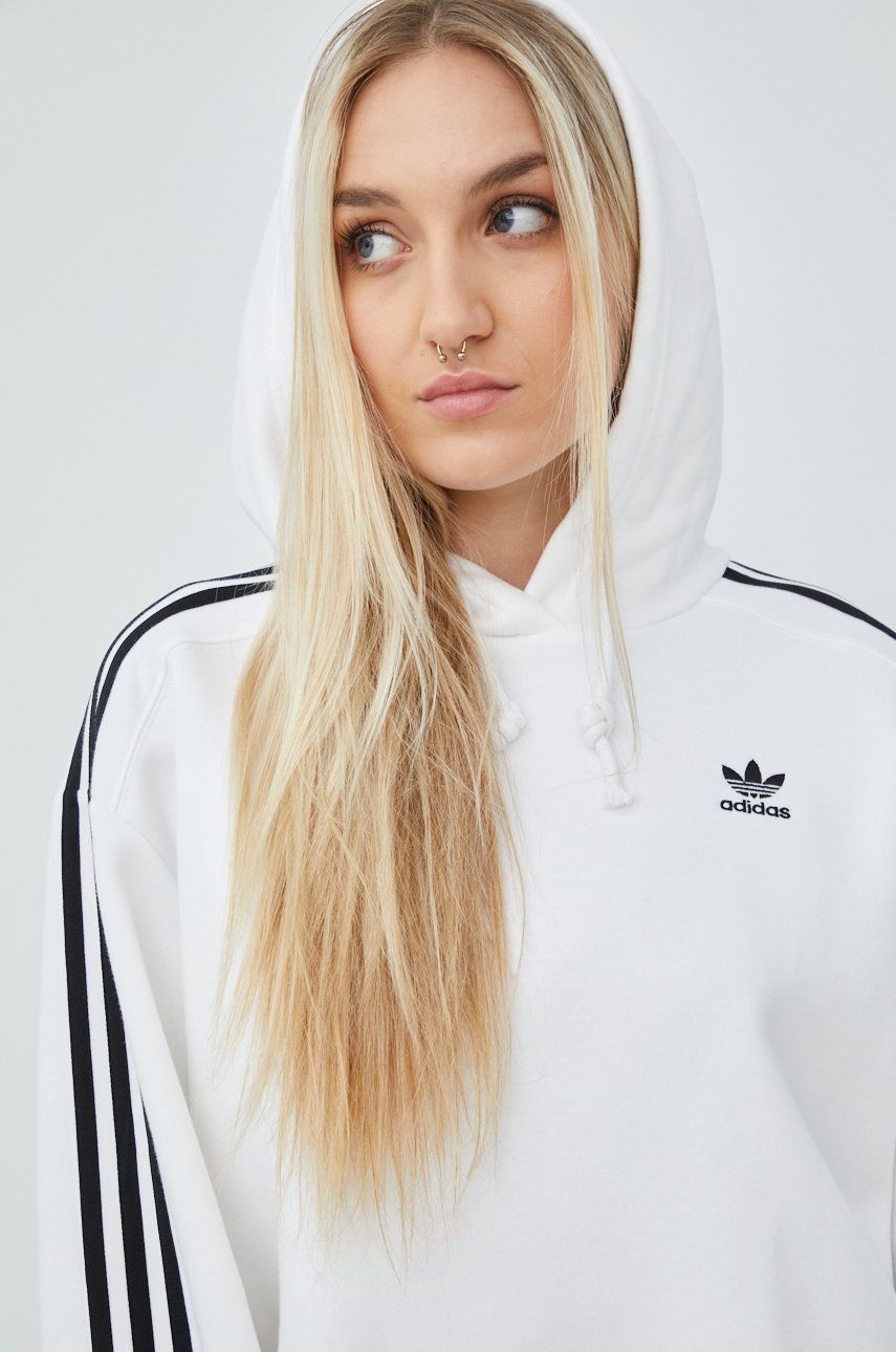 Adidas Originals Bluza Hn5884 Femei, Culoarea Alb, Cu Imprimeu Hn5884-white