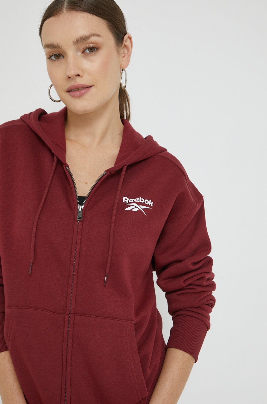 

Суичър Reebok в бордо с принт