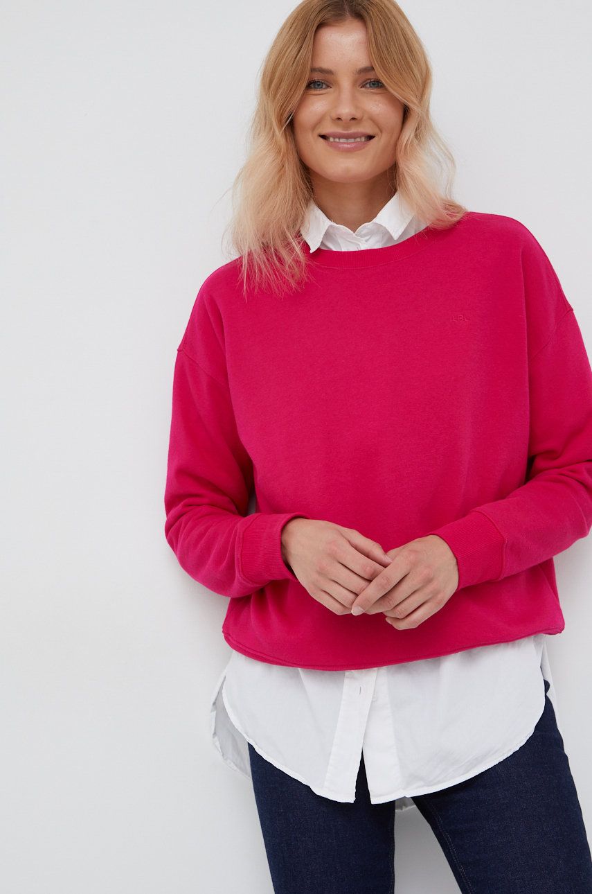 Lauren Ralph Lauren bluza damska kolor różowy gładka