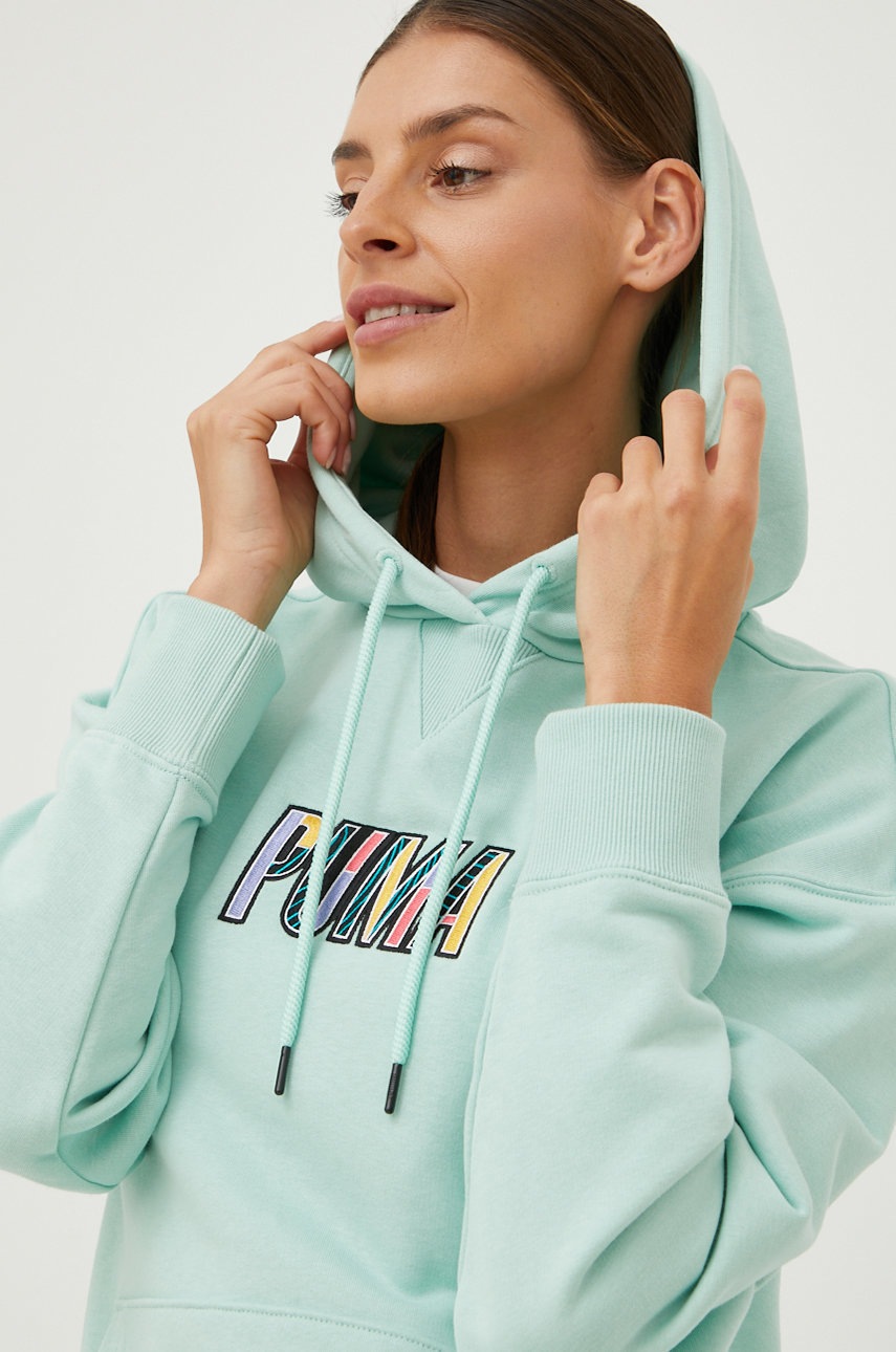 

Суичър Puma в зелено с апликация, Зелен