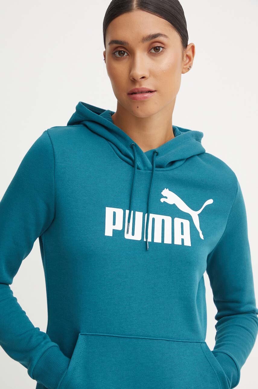 

Суичър Puma в зелено с качулка с принт, Зелен