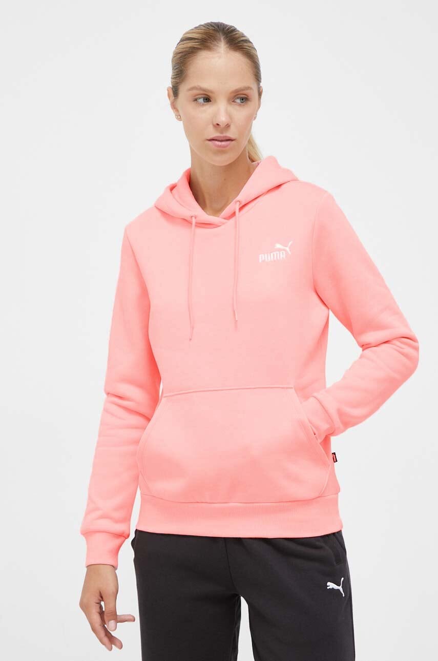 Puma Bluza Femei, Culoarea Roz, Cu Gluga, Neted