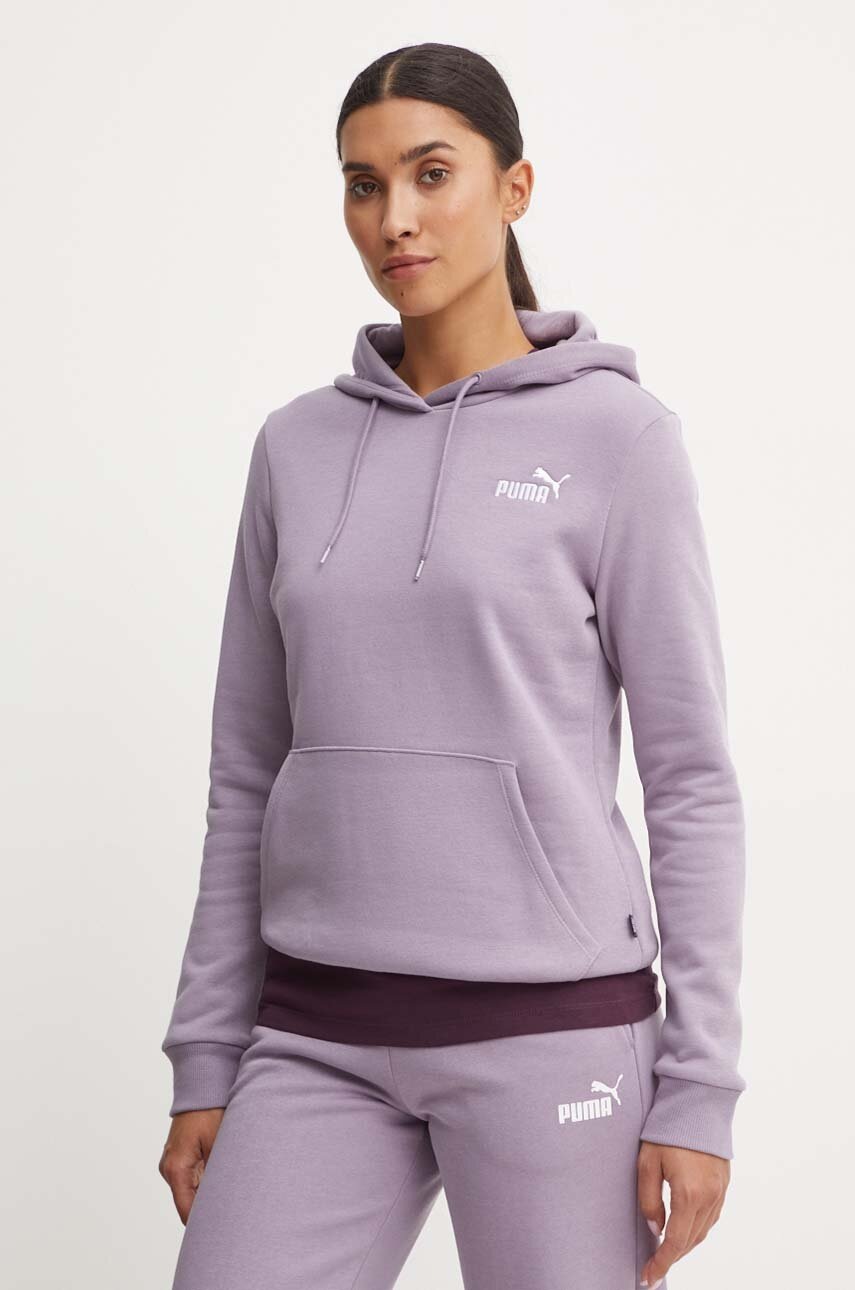 

Суичър Puma в лилаво с качулка с изчистен дизайн, Виолетов