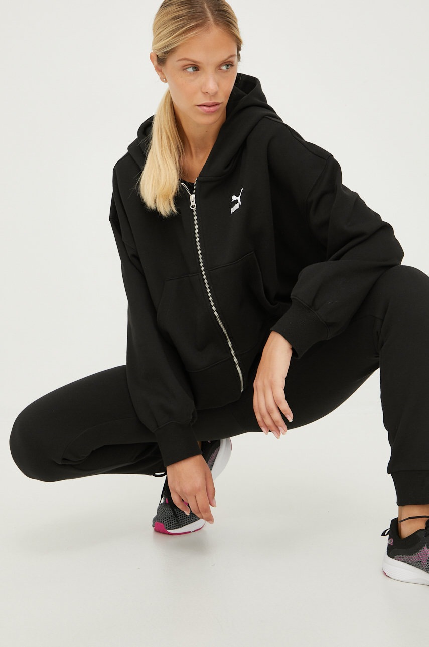 

Суичър Puma в черно с изчистен дизайн, Черен