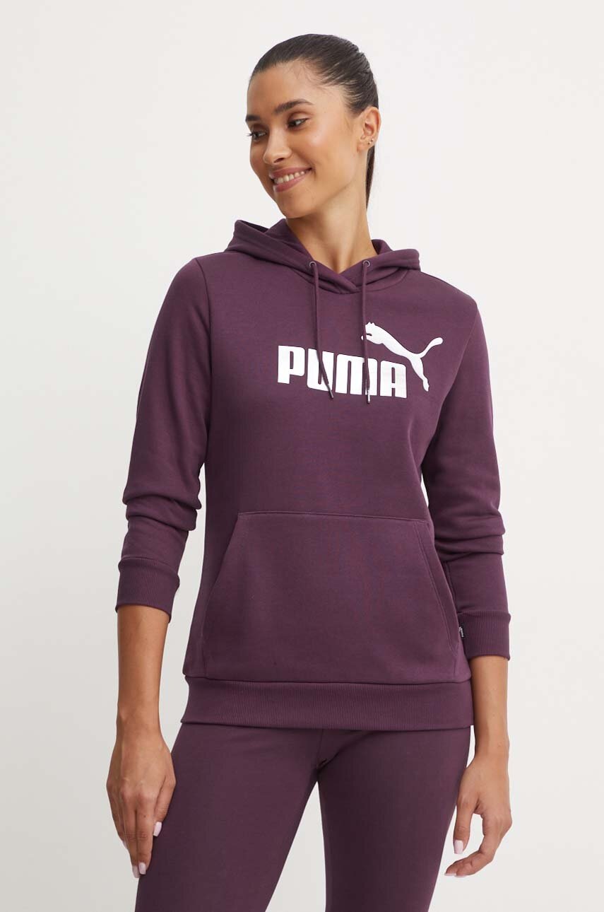 

Суичър Puma в лилаво с качулка с принт, Виолетов