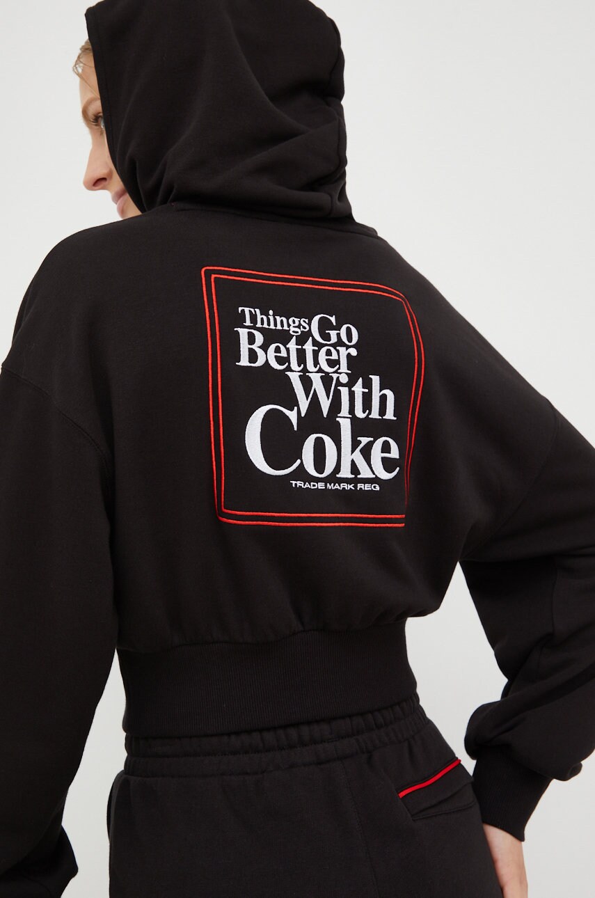 Puma bluza puma x coca cola femei, culoarea negru, cu imprimeu