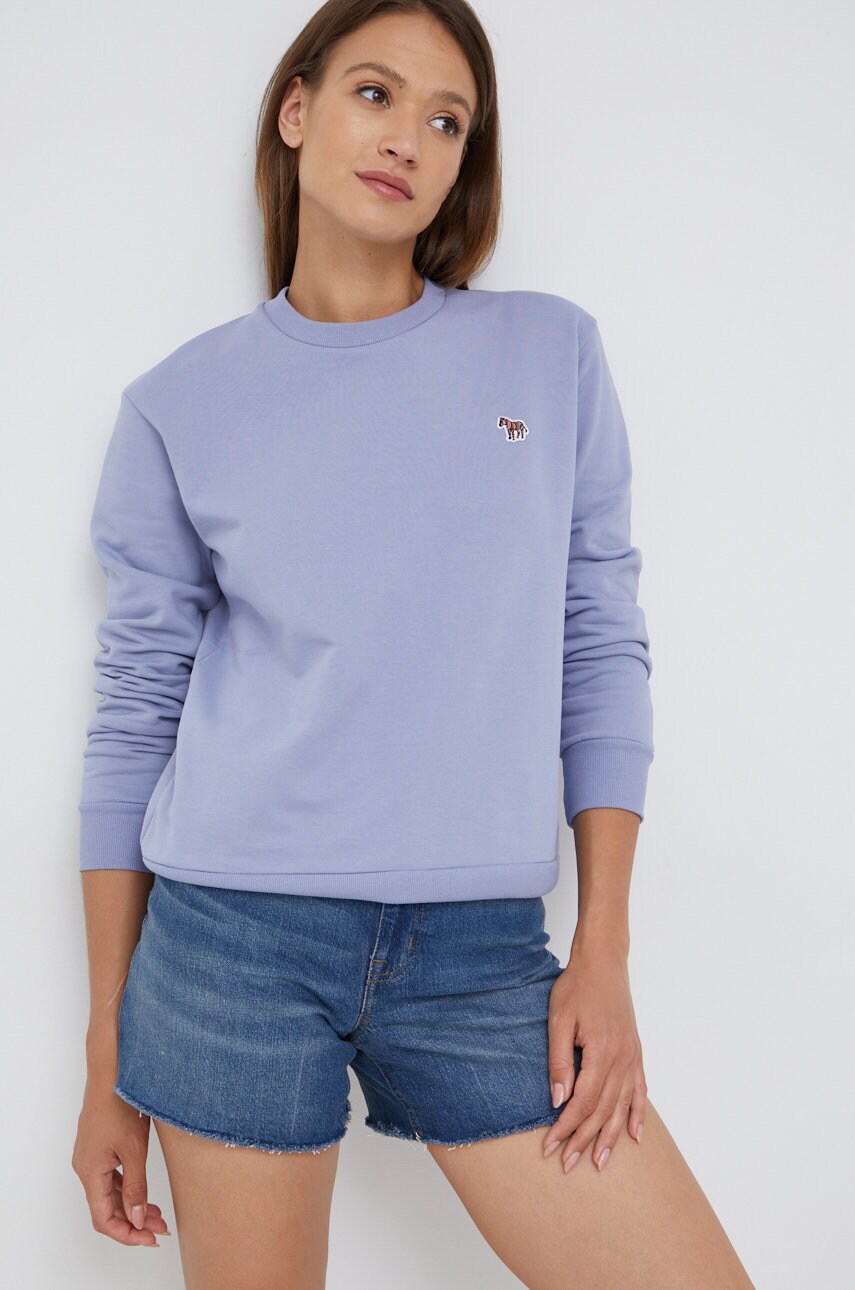 

Хлопковая кофта PS Paul Smith женская цвет фиолетовый однотонная