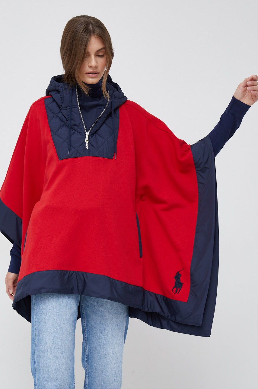 

Пончо Polo Ralph Lauren жіноча колір червоний
