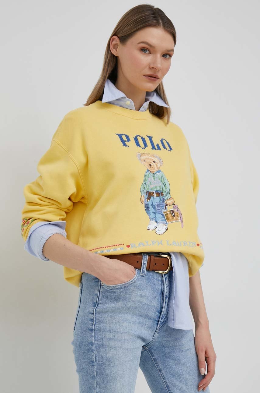 

Суичър Polo Ralph Lauren в жълто с принт, Жълт