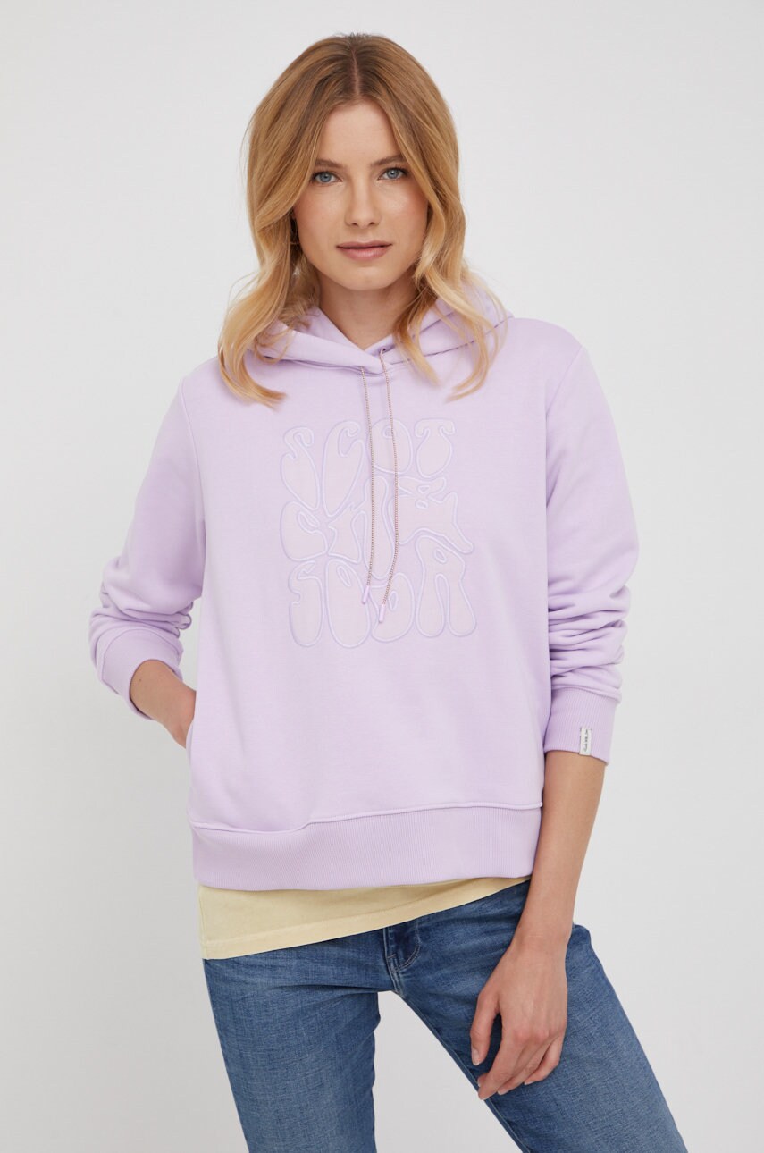 Scotch & soda bluza femei, culoarea violet, cu imprimeu