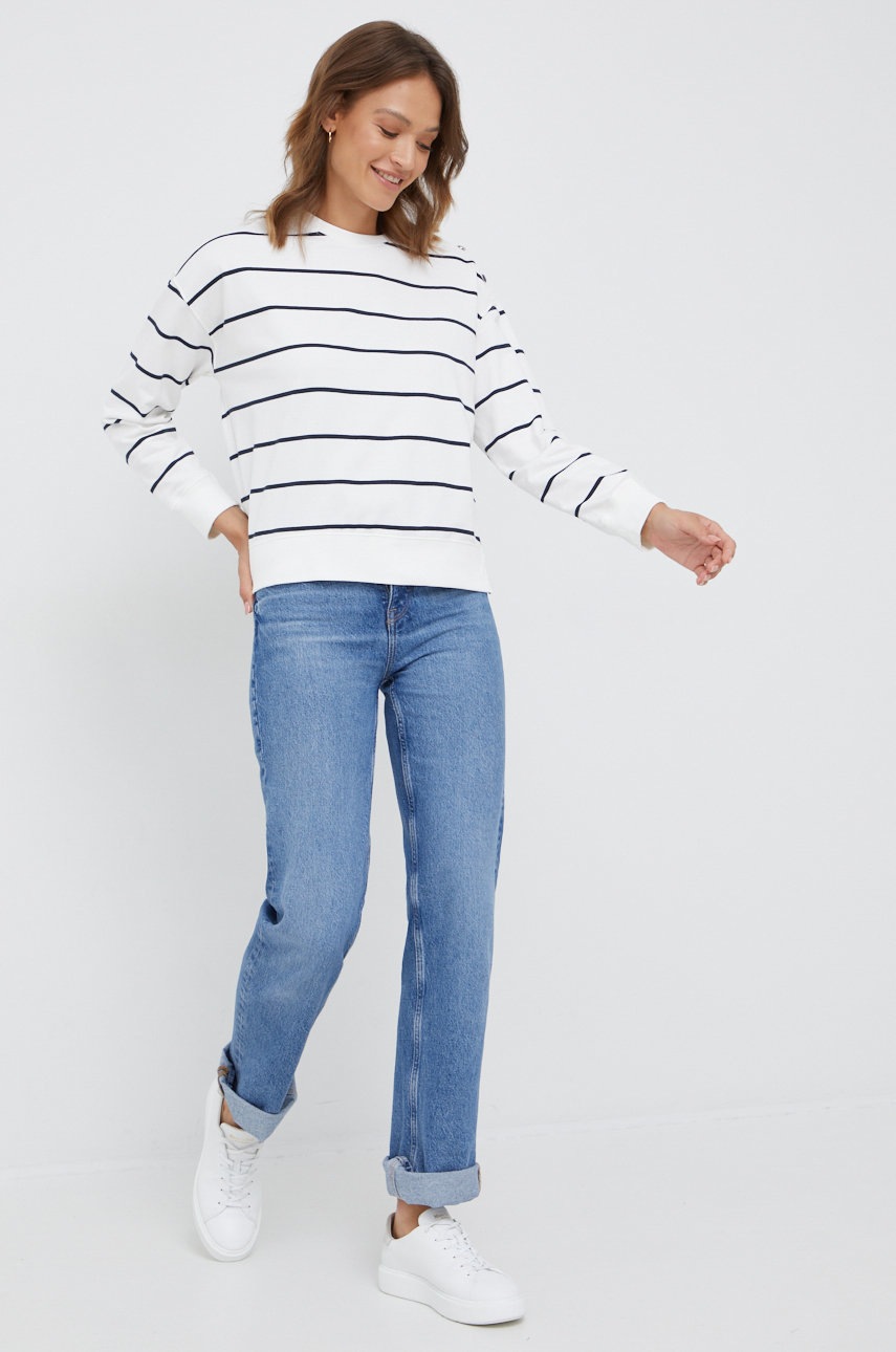 

Хлопковая кофта Pepe Jeans женская цвет белый узор