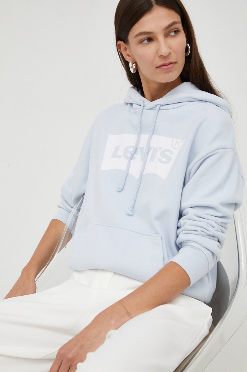 

Памучен суичър Levi's с принт, Син