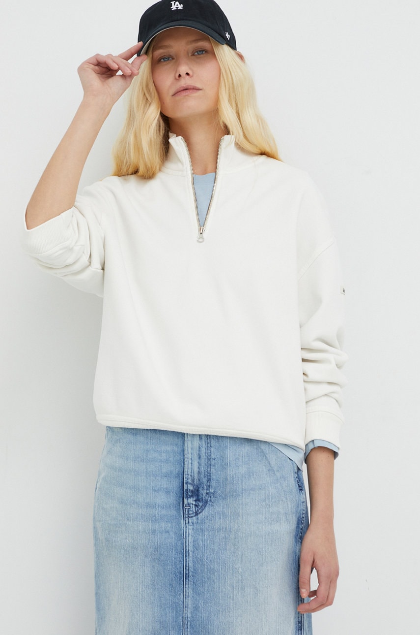 Levi's hanorac de bumbac femei, culoarea alb, neted