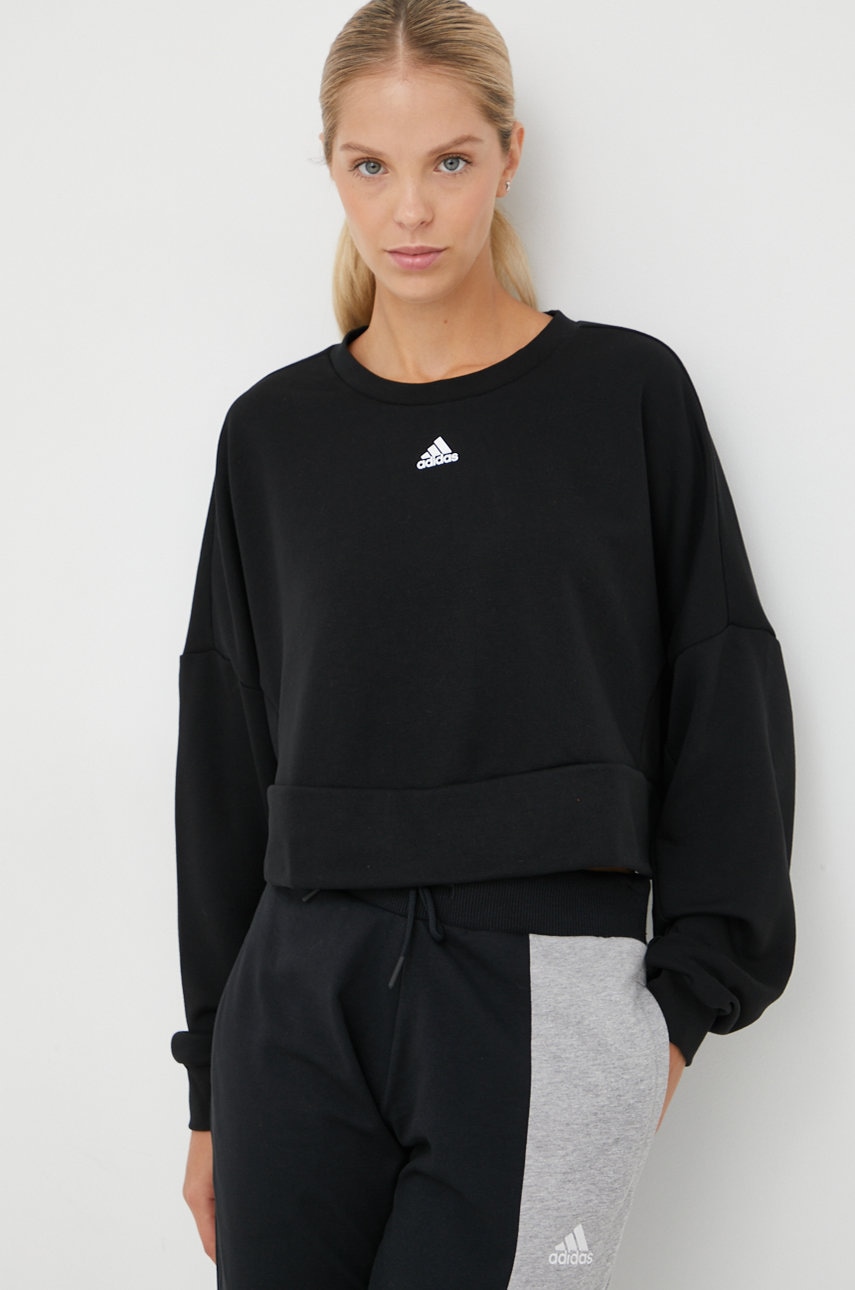 Levně Tréninková mikina adidas Studio černá barva,