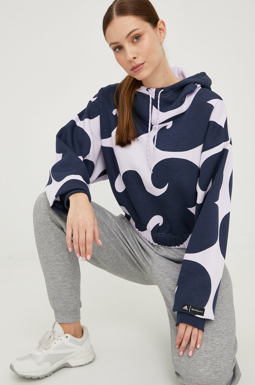 

Кофта adidas Performance Marimekko женская цвет фиолетовый узор