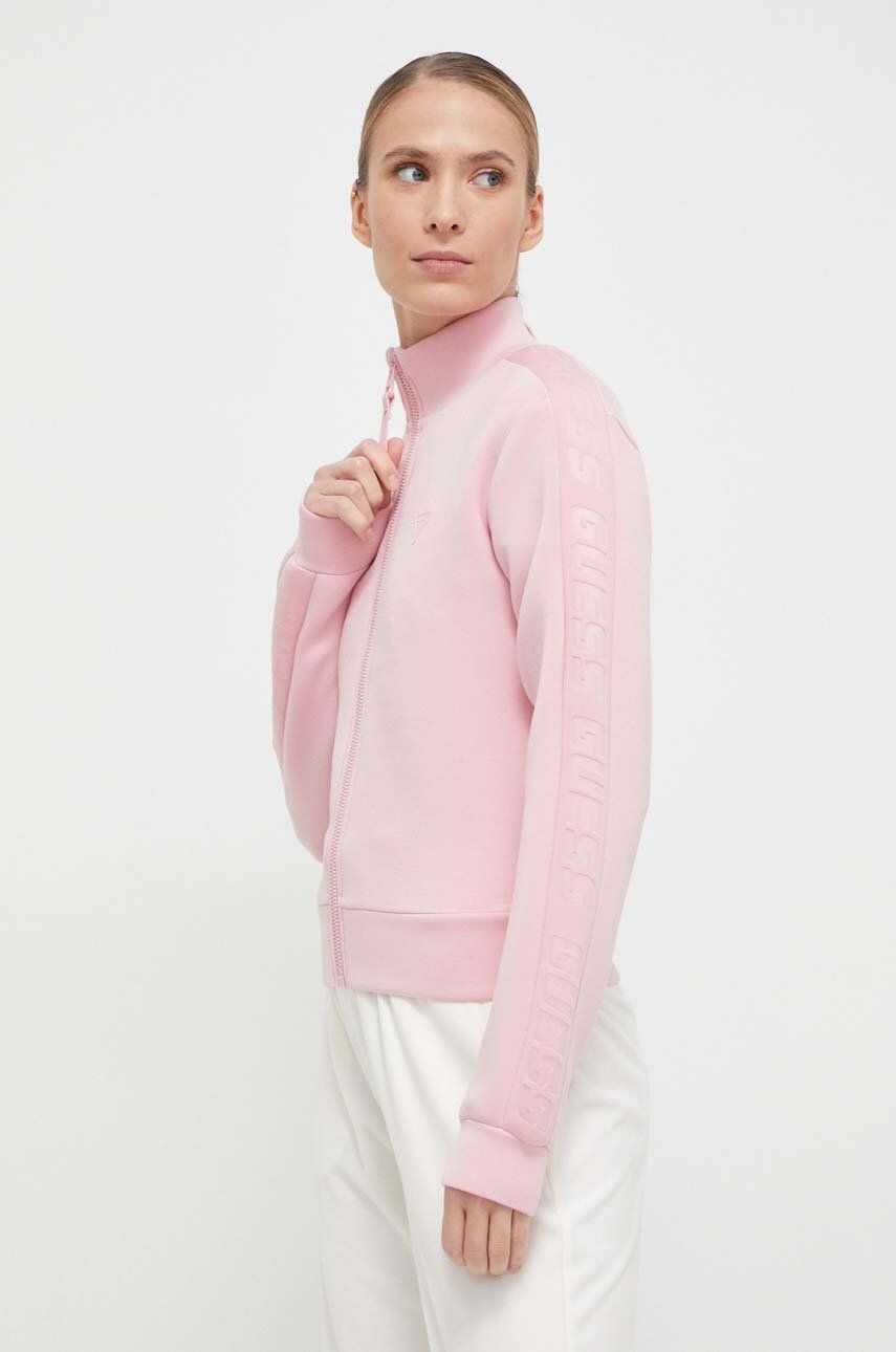 E-shop Mikina Guess NEW ALLIE dámská, růžová barva, hladká, V2YQ17 K7UW2