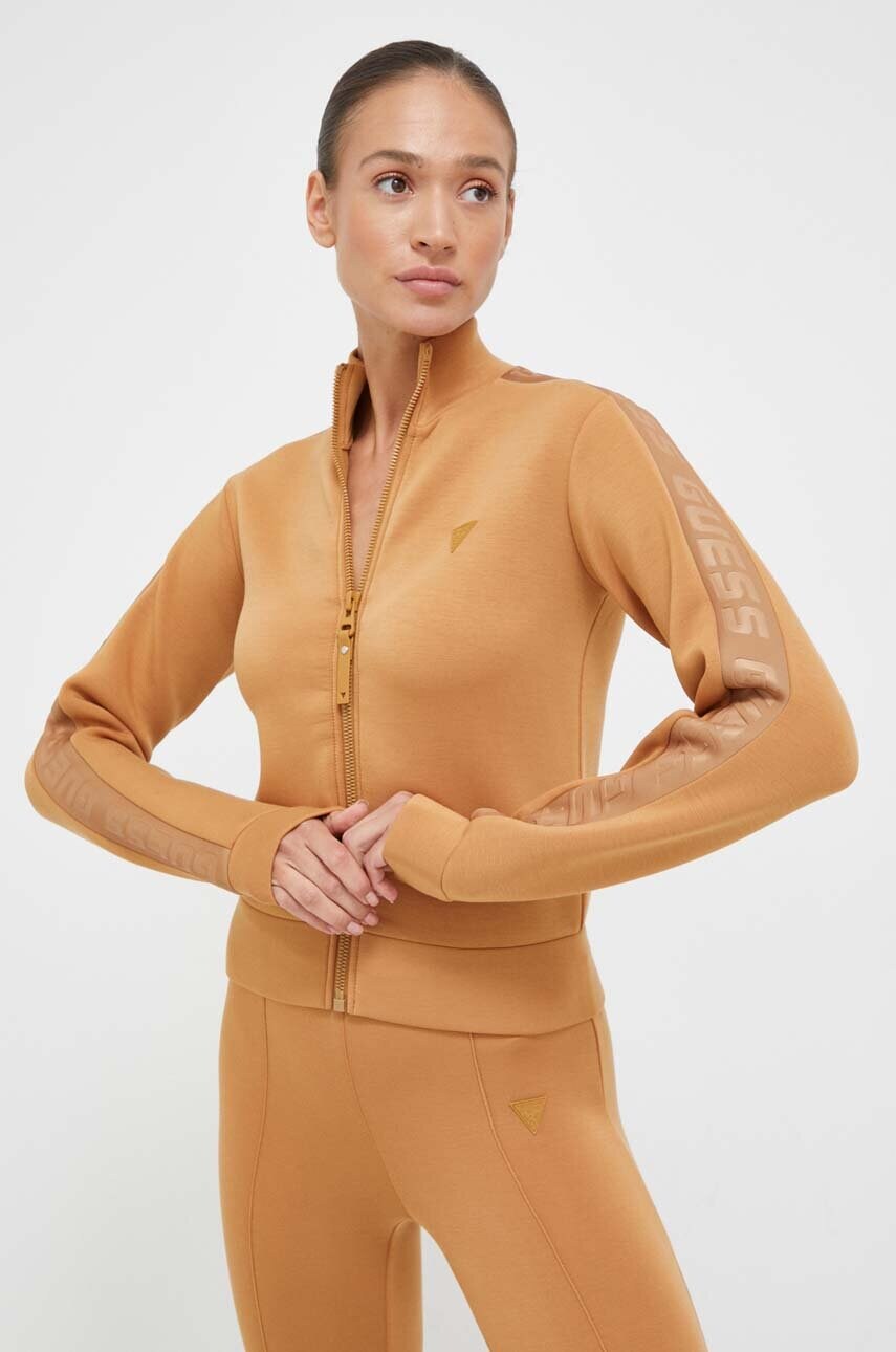 

Кофта Guess жіноча колір коричневий однотонна