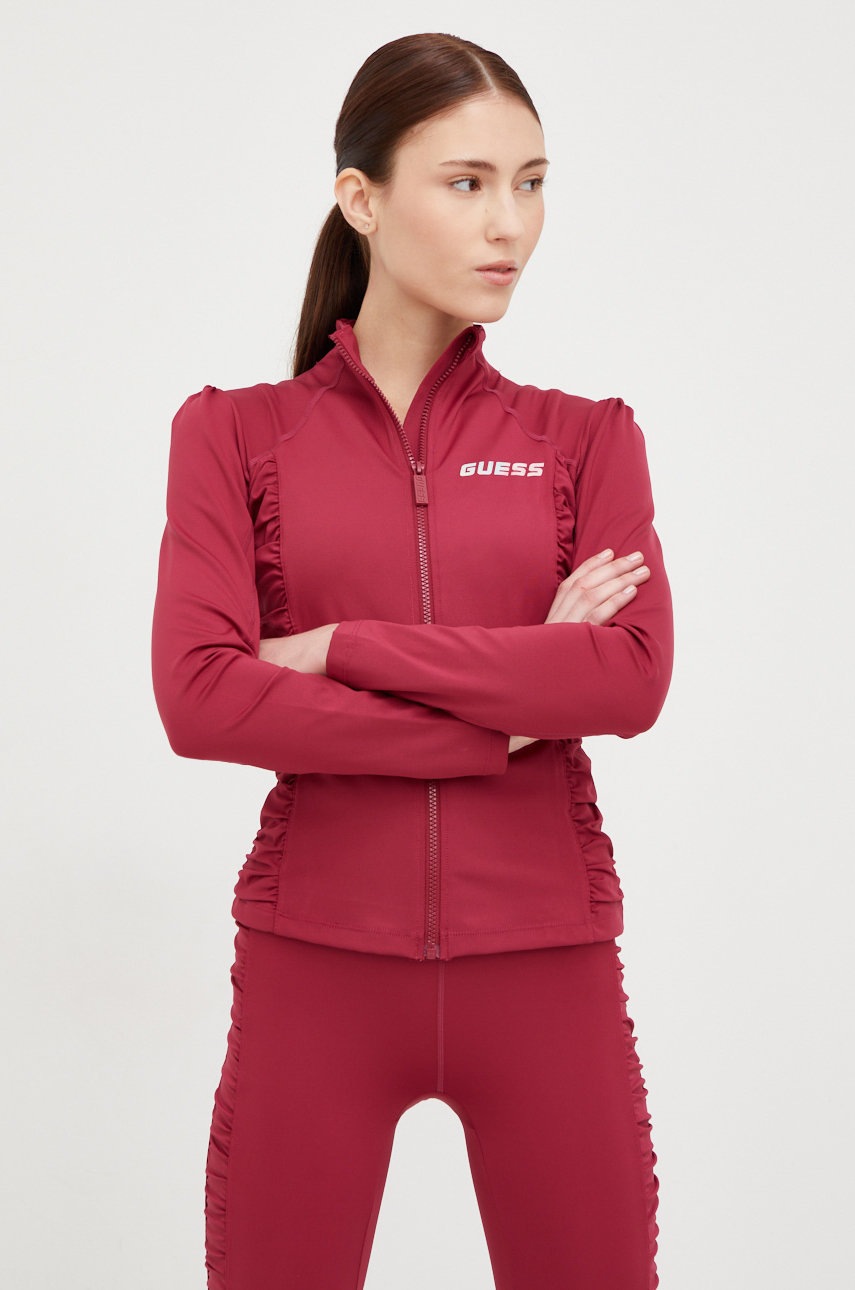 

Суичър Guess в розово с принт, Розов