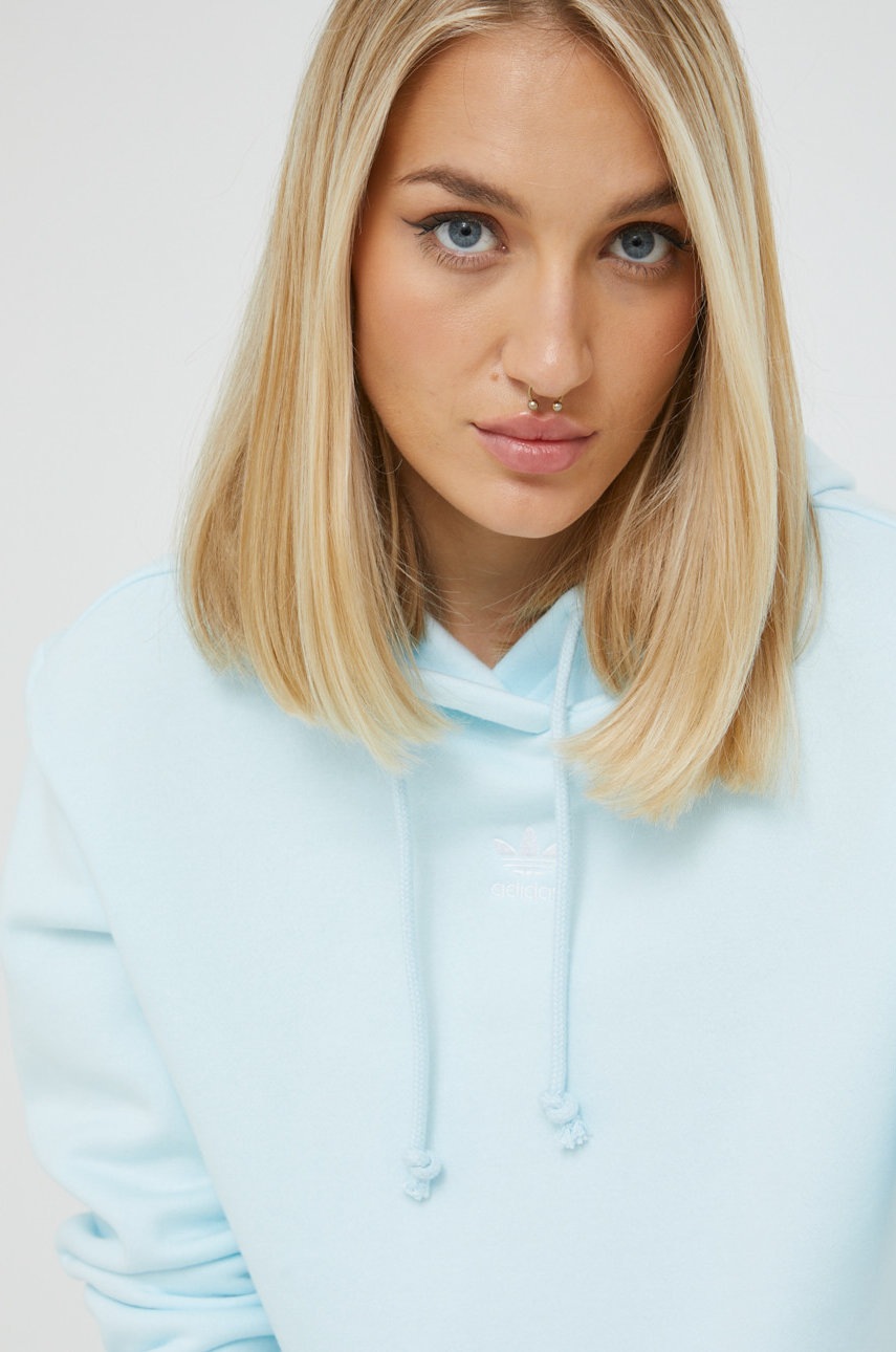 

Суичър adidas Originals с изчистен дизайн, Син