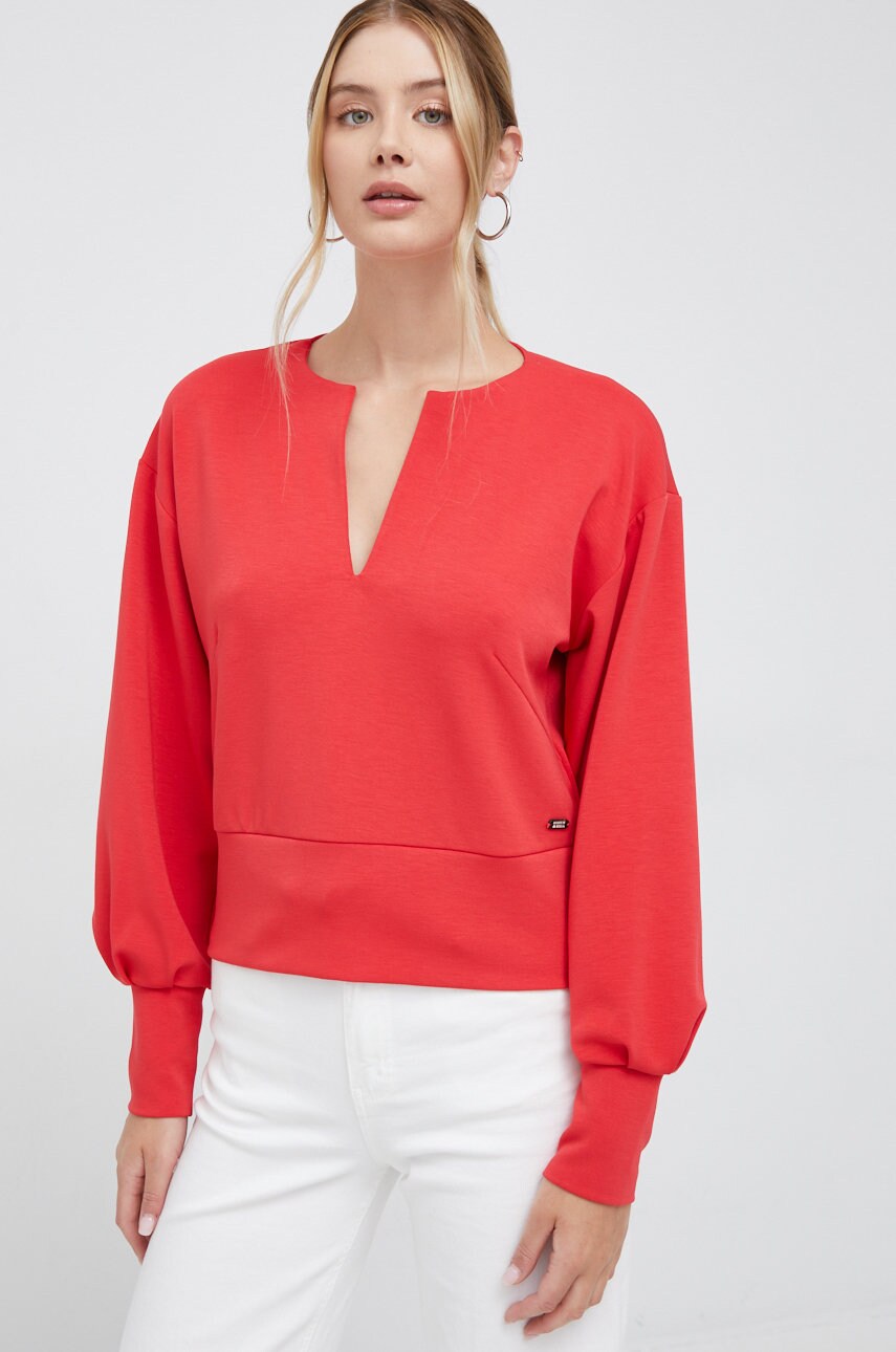 Scotch & Soda bluza femei, culoarea rosu, neted