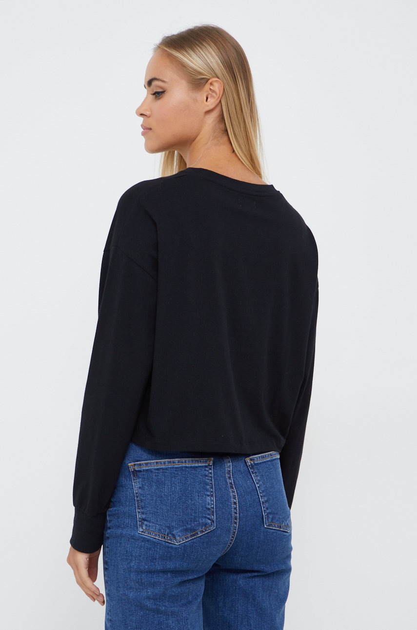 Pepe Jeans Longsleeve Din Bumbac Culoarea Negru